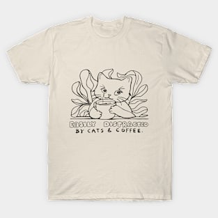 Easily distracted by cats and coffee T-Shirt